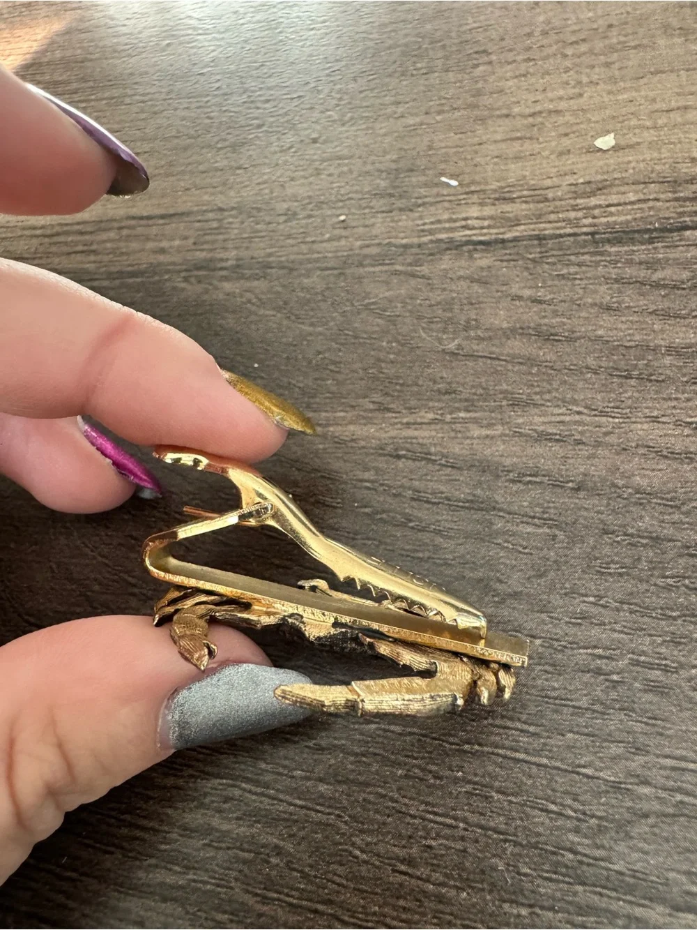Vintage Gold Crab Hair Clip - Women's Hair Accessory / Pin, Costume